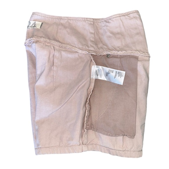 We The Free People Paris Pleated High Rise Button Up Macaroon Beige Denim 24 - Picture 11 of 16